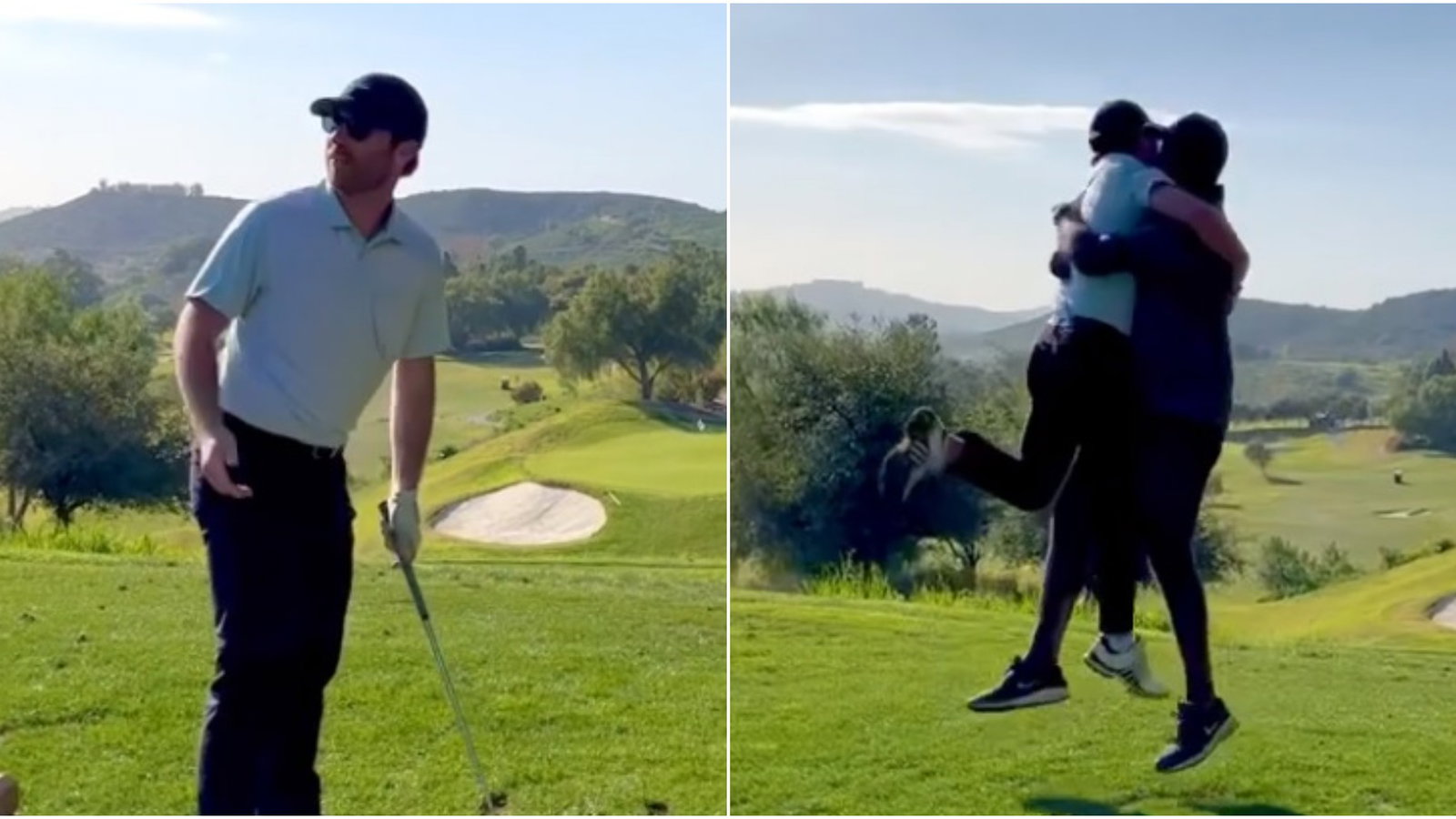 WATCH: Golfer asks for QUIET "for my hole-in-one" then makes it!